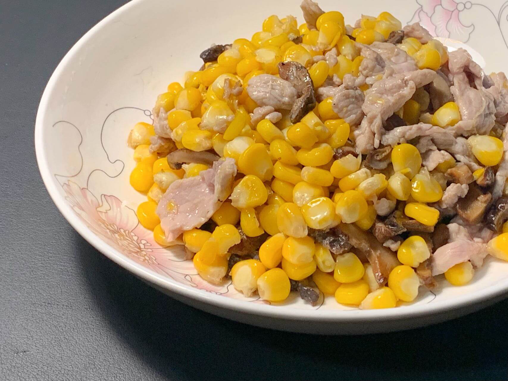 成品图:香菇玉米粒炒肉片