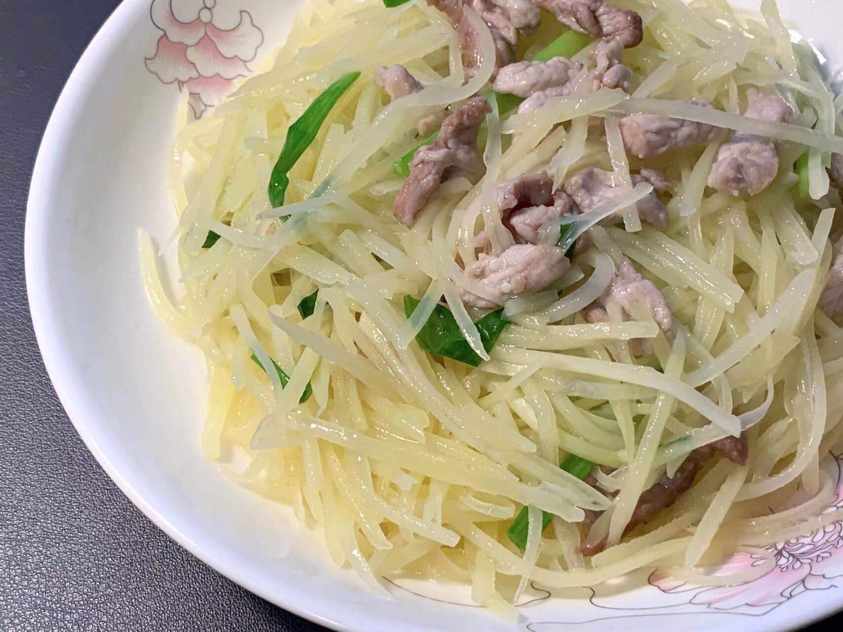 成品图:肉片清炒土豆丝
