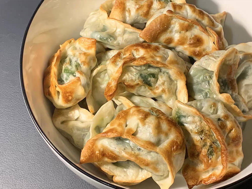 成品图:空气韭菜煎饺